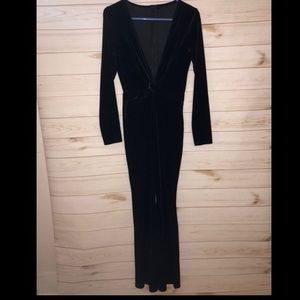 Black velvet jumpsuit